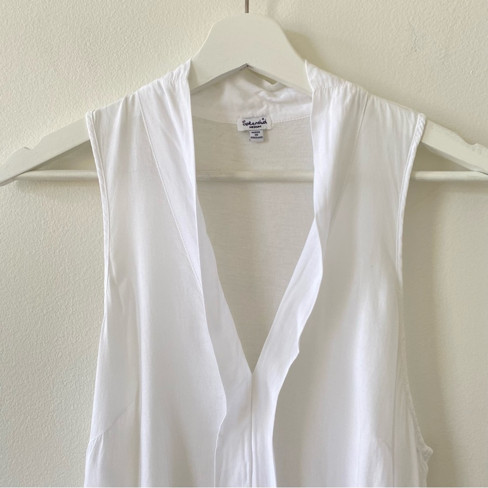 Splendid Women’s V-neck Sleeveless White Top - Picture 2 of 6